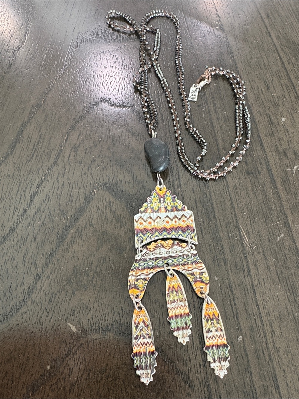Beaded Multicolor Boho Pendant Necklace - Unknown Brand